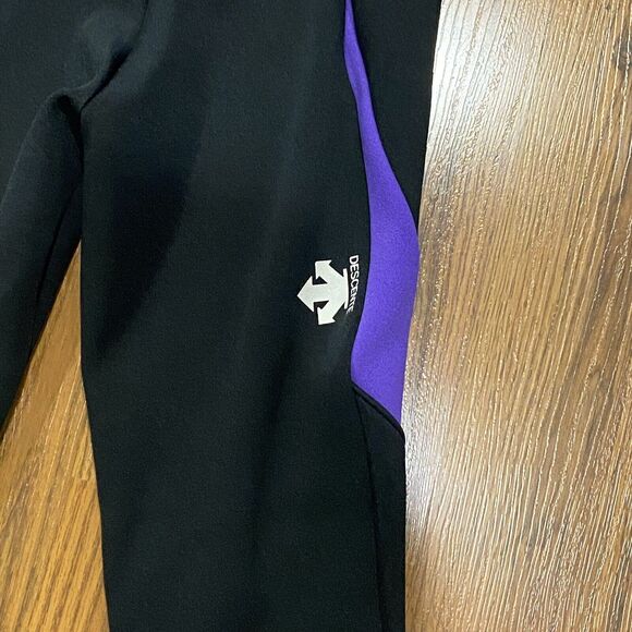 Descente Pants Womens Small Black Purple Stretch High Waist Outdoor Active Cycle - Picture 6 of 6